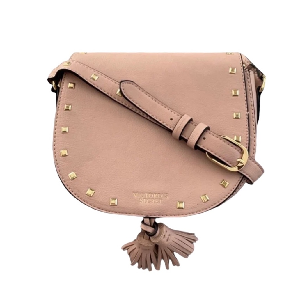 VICTORIA’S SECRET Adjustable Crossbody Purse w/Tassel & Gold Toned Gromm…
